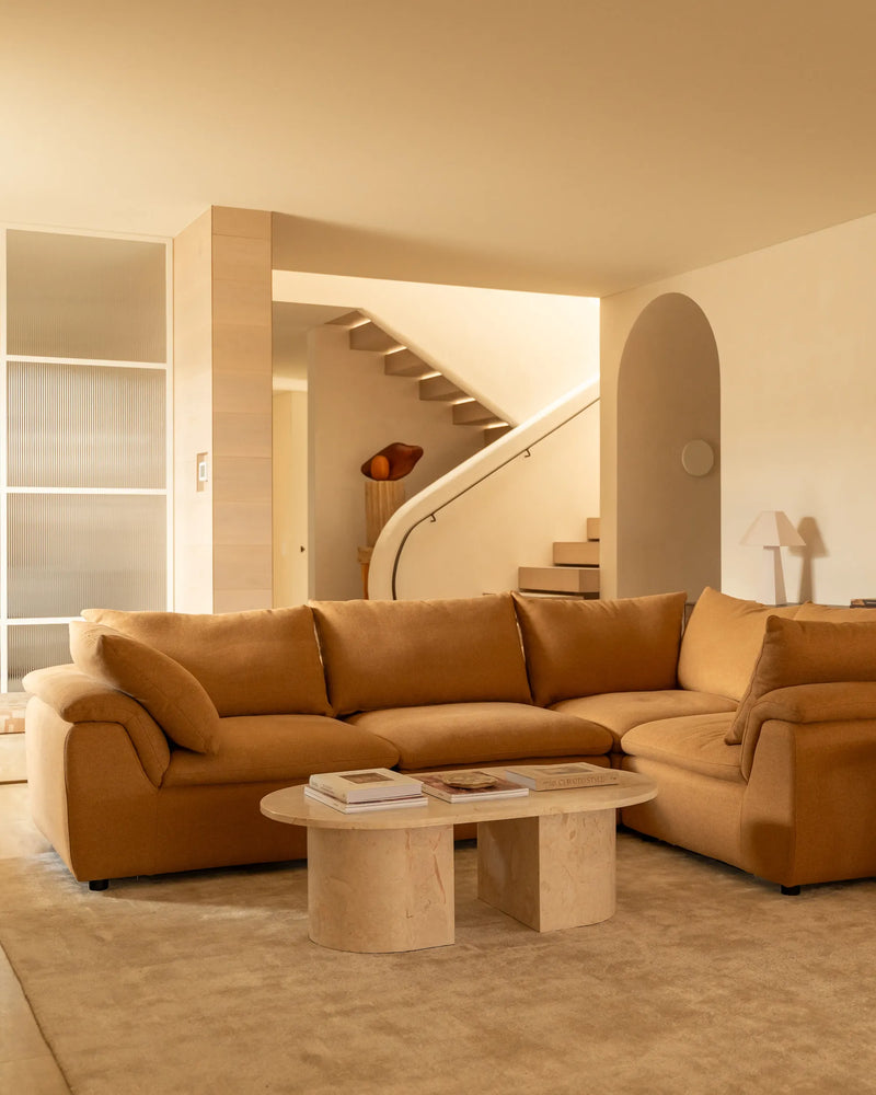 Melt Closed Chaise Sofa - Fossil Fawn