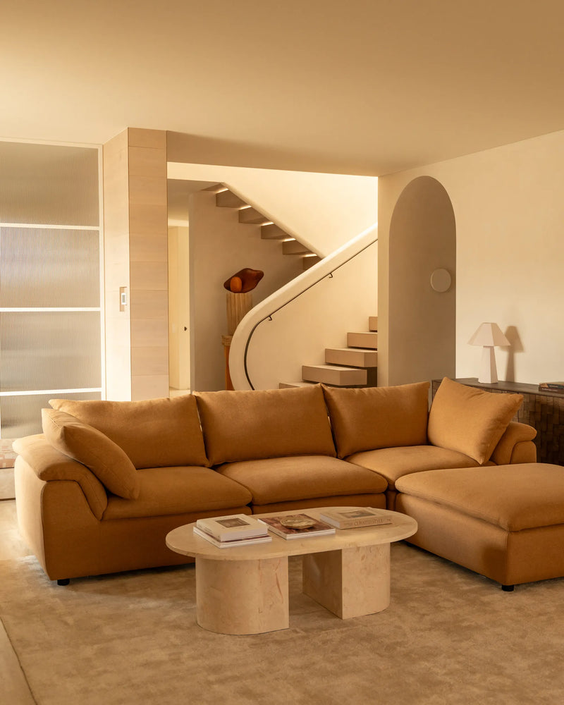 Melt 4 Seater Chaise Sofa - Fossil Fawn