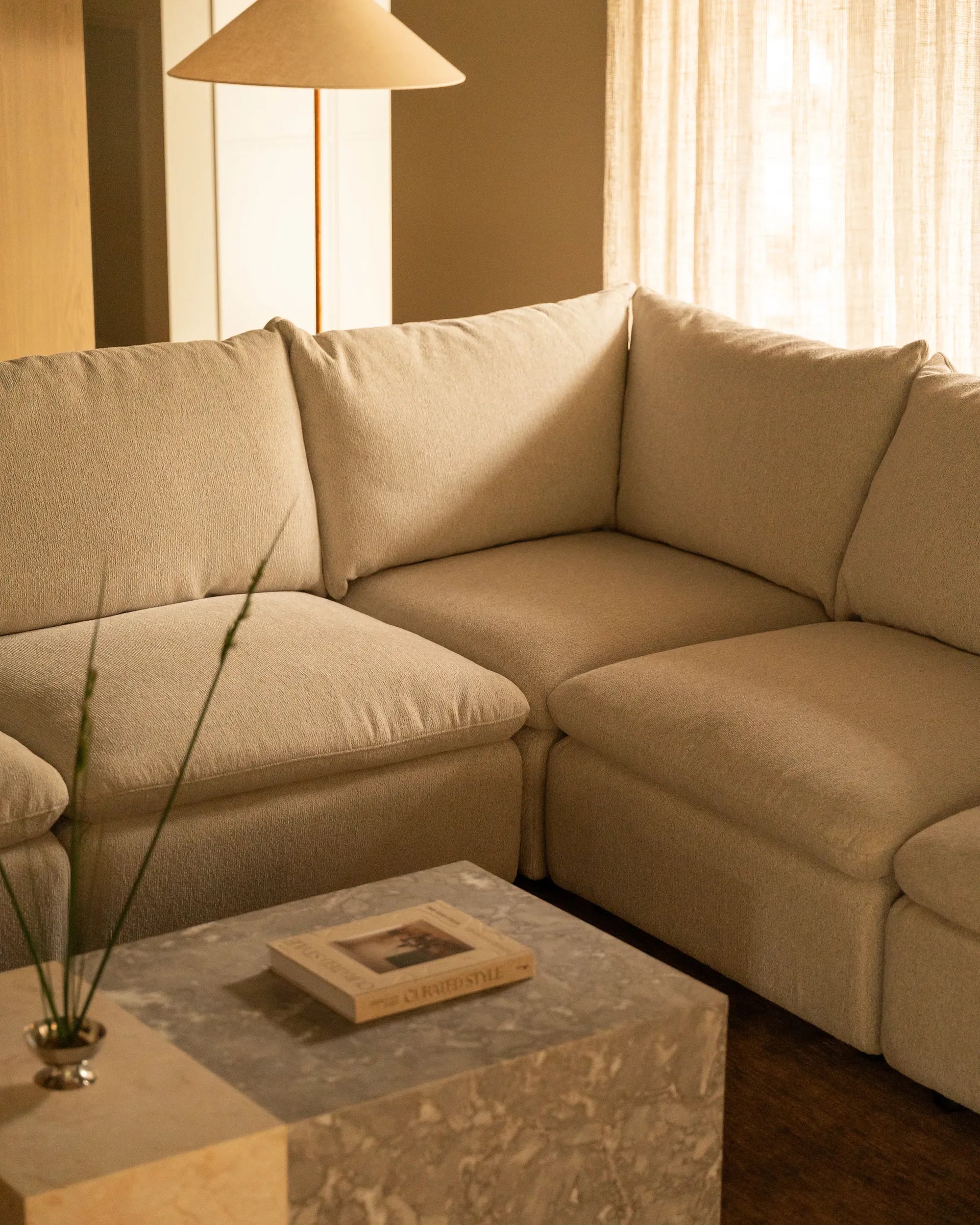 Melt Armless Middle Sofa Module - Tate Biscotti