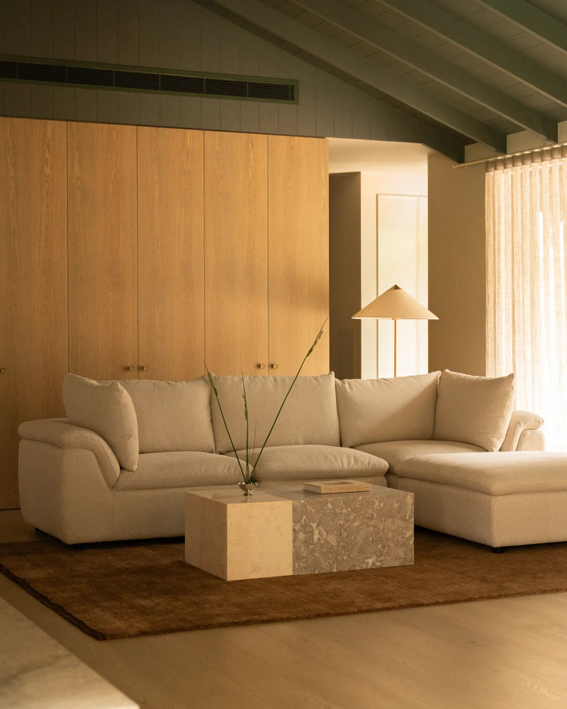 Melt 4 Seater Chaise Sofa - Tate Biscotti