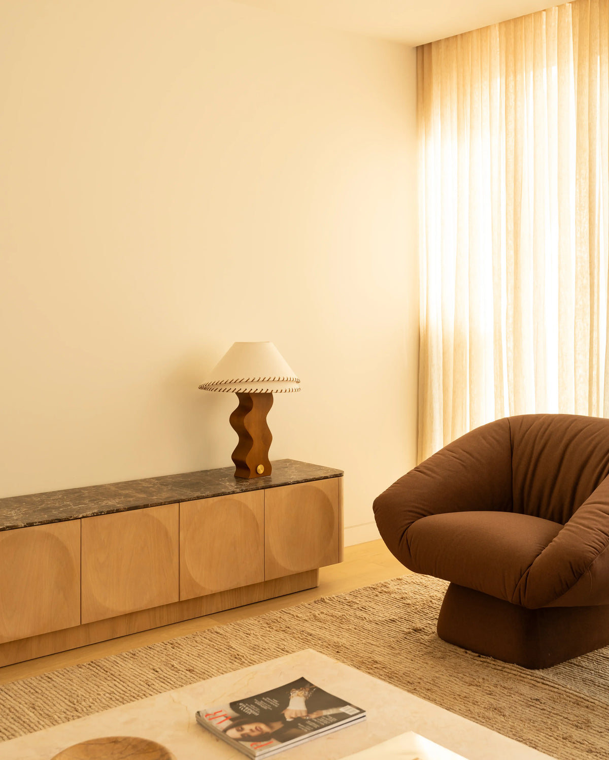 Orbit Entertainment Unit 180cm - Light Oak / Espresso Marble