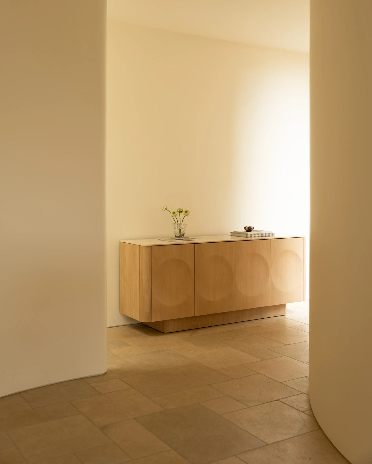 Orbit Sideboard 180cm - Light Oak / Desert Rose Marble