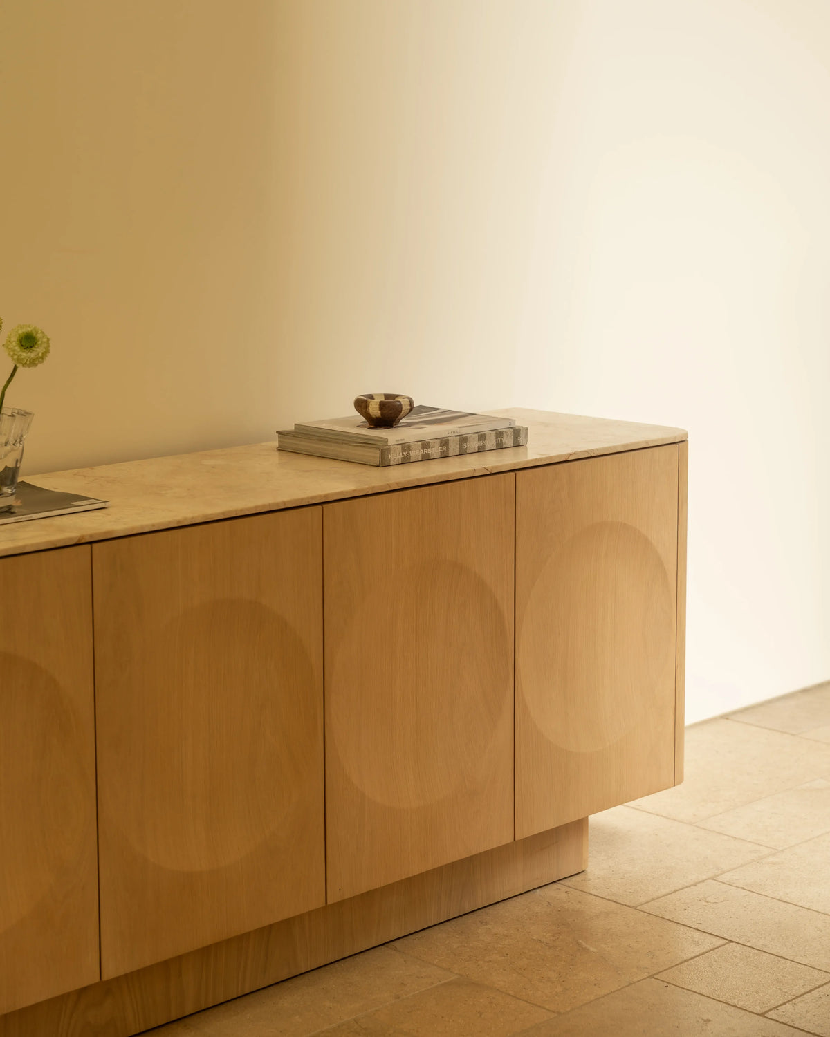 Orbit Sideboard 180cm - Light Oak / Desert Rose Marble