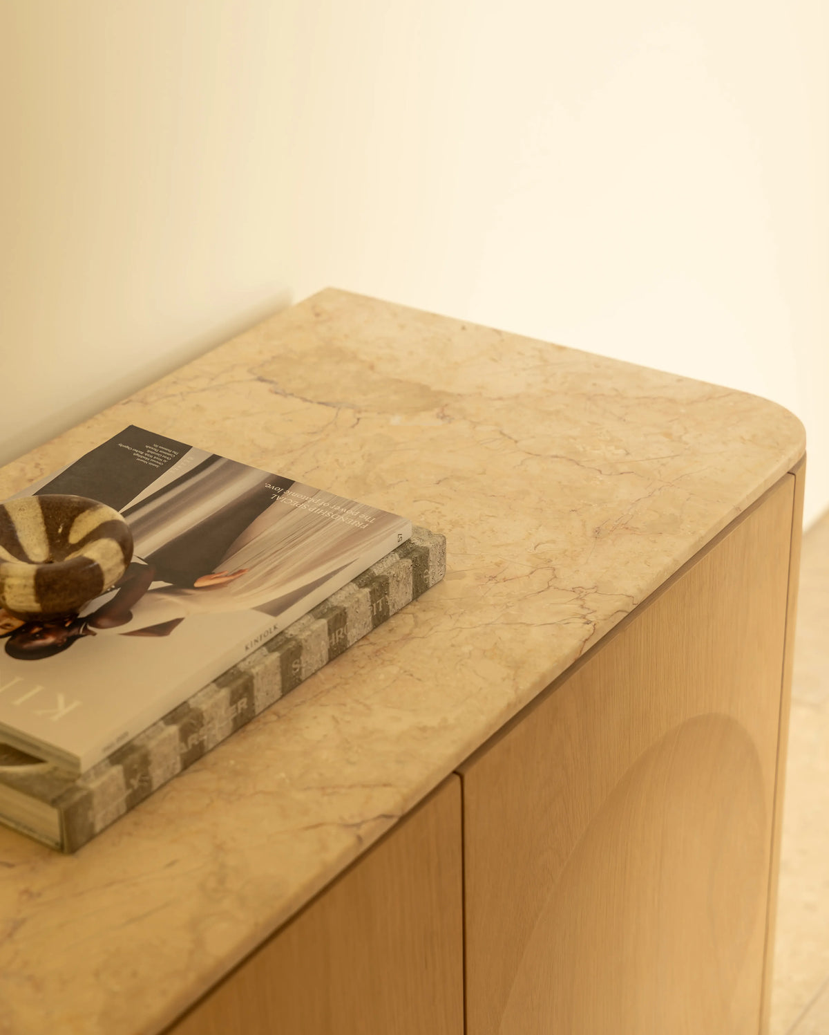 Orbit Sideboard 180cm - Light Oak / Desert Rose Marble