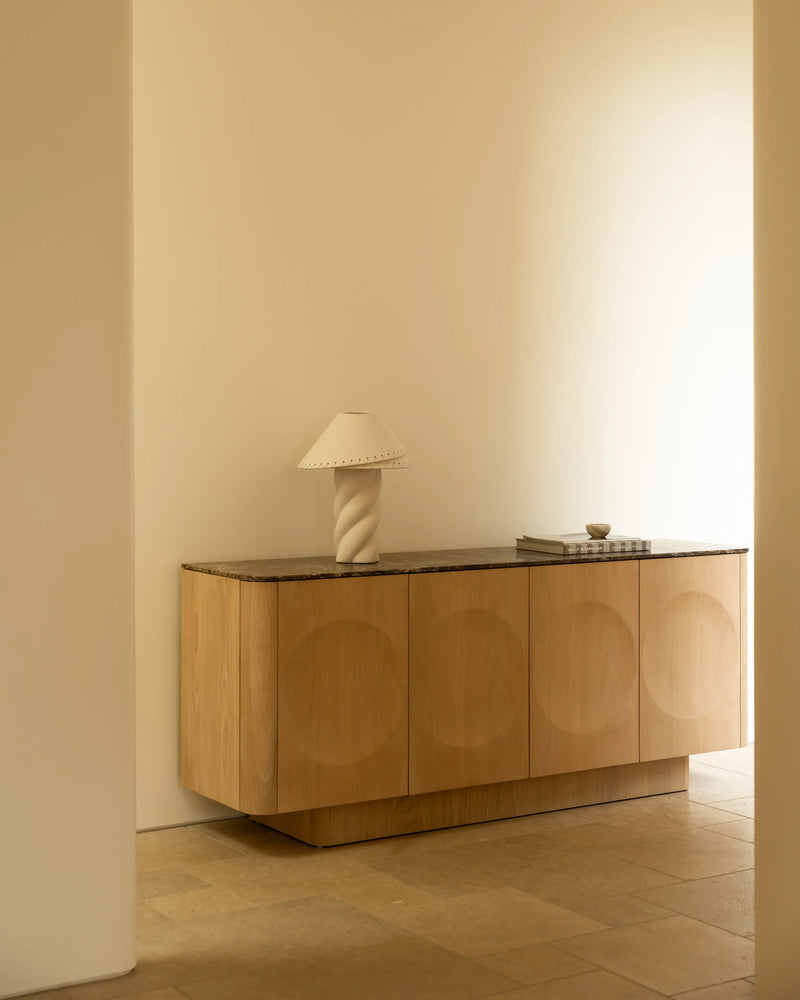Orbit Sideboard 180cm - Light Oak / Espresso Marble