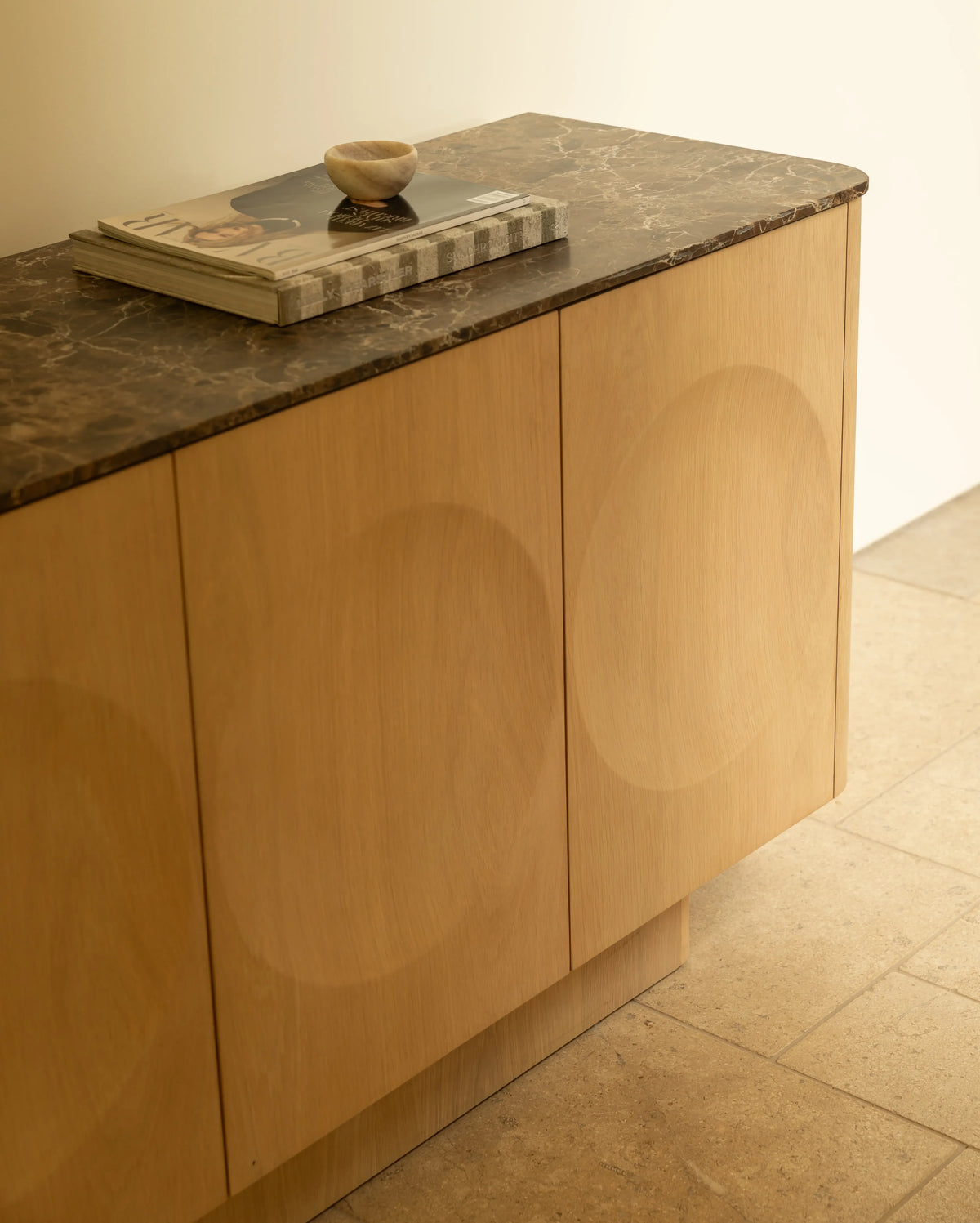 Orbit Sideboard 180cm - Light Oak / Espresso Marble