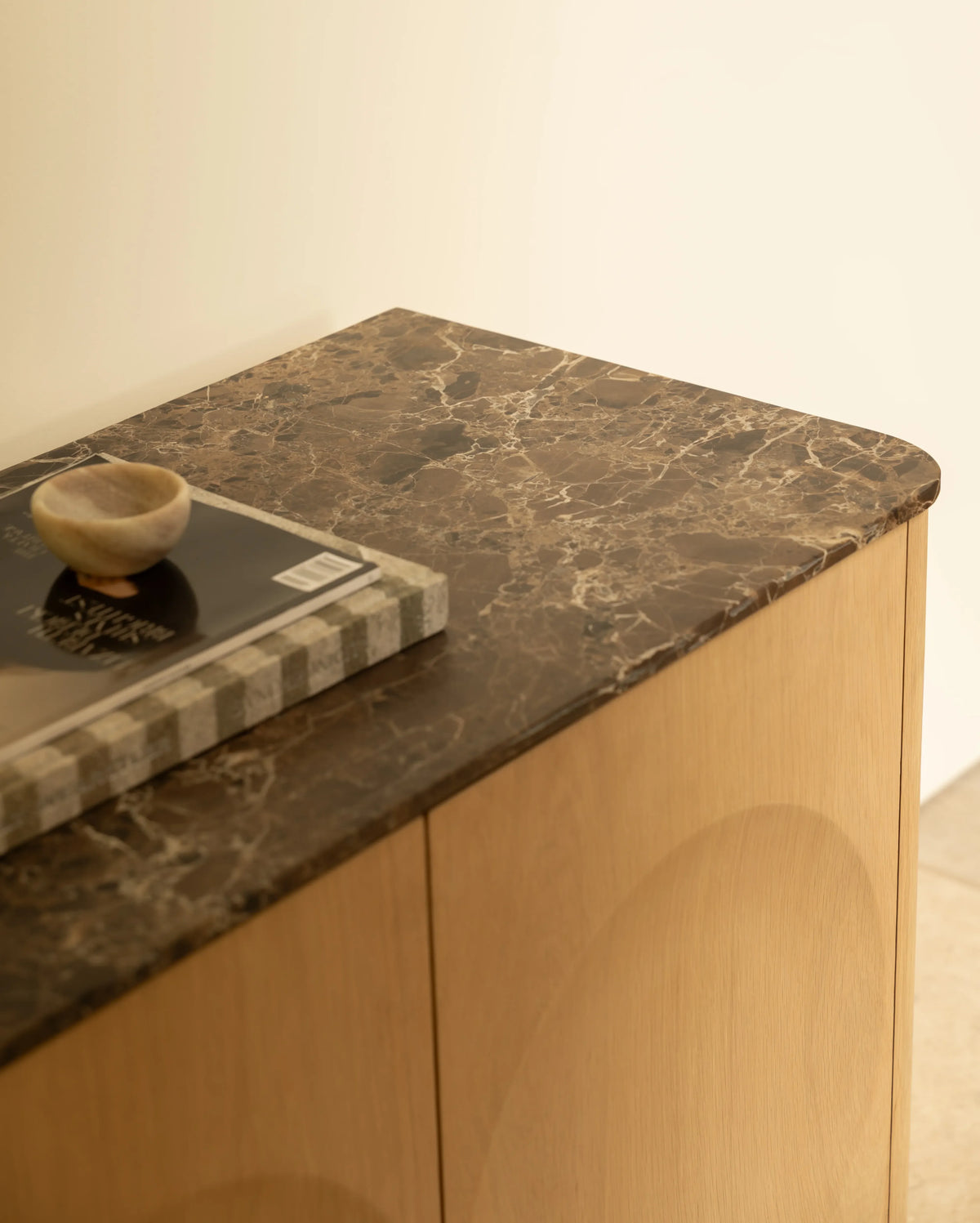 Orbit Sideboard 180cm - Light Oak / Espresso Marble