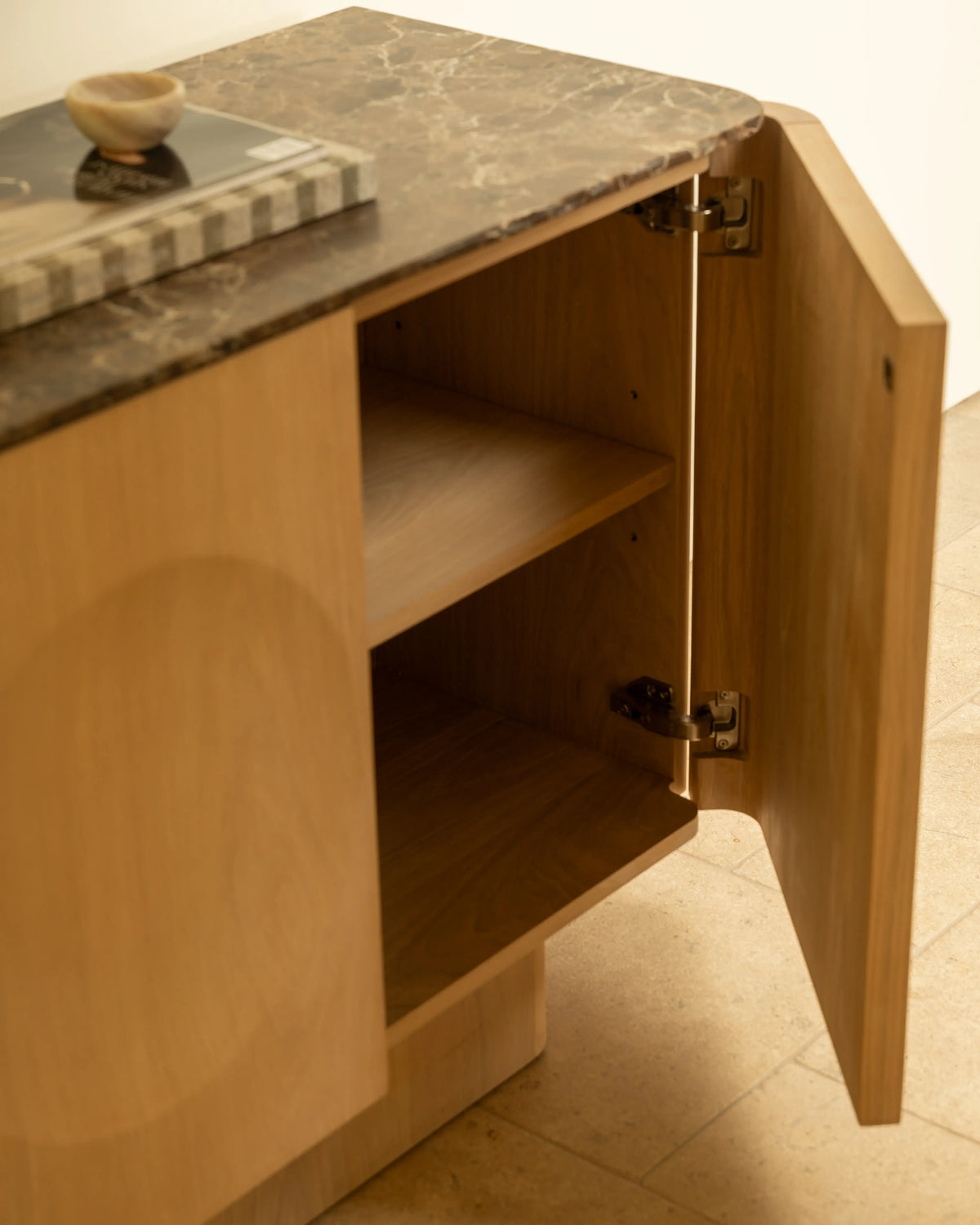 Orbit Sideboard 180cm - Light Oak / Espresso Marble