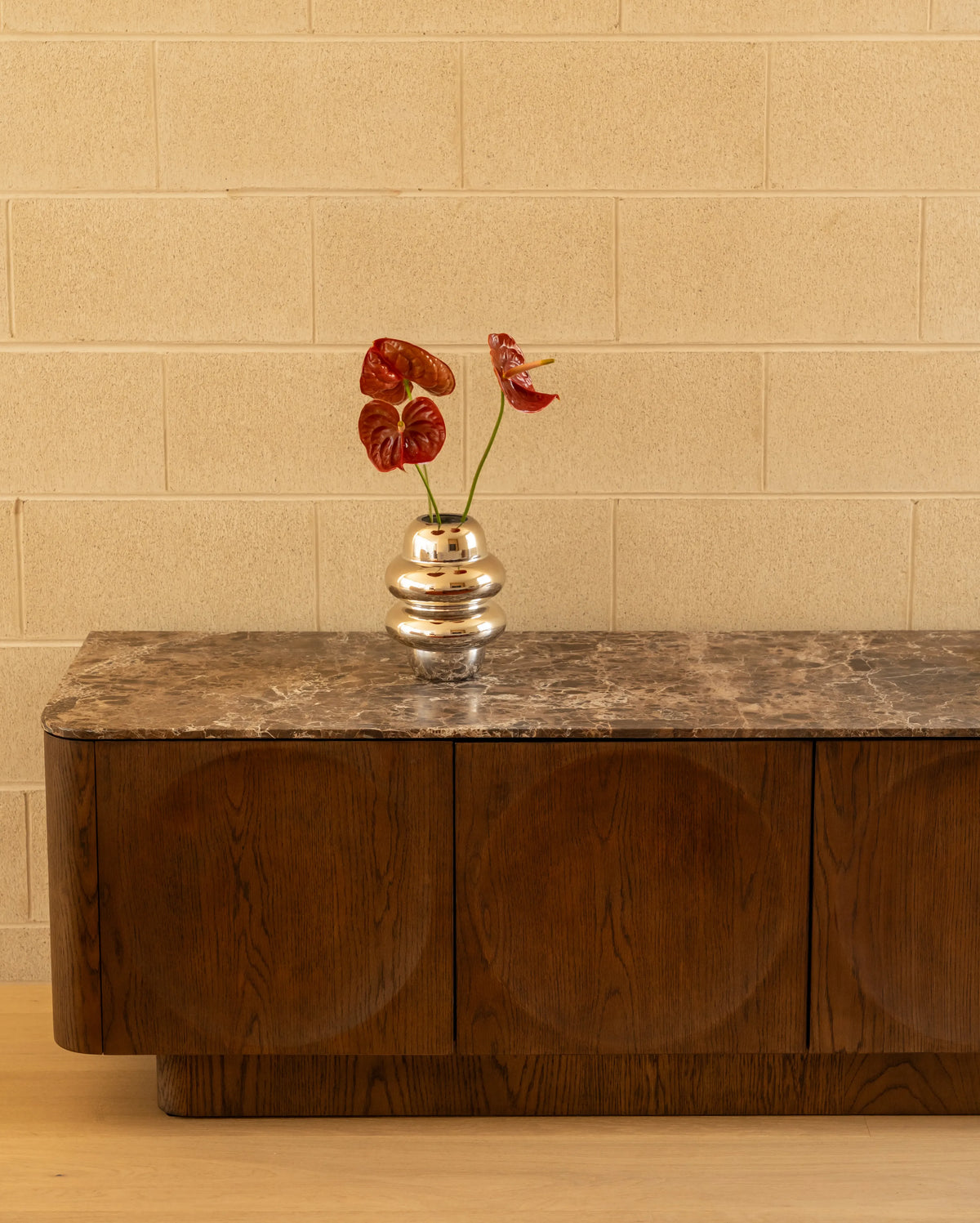 Orbit Entertainment Unit 180cm - Earthen Oak / Espresso Marble