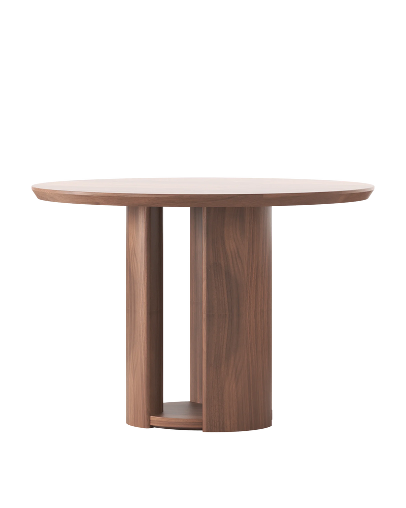 Otto Round Dining Table 110cm - Walnut Natural