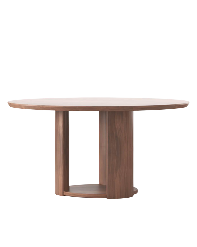 Otto Round Dining Table 150cm - Walnut Natural