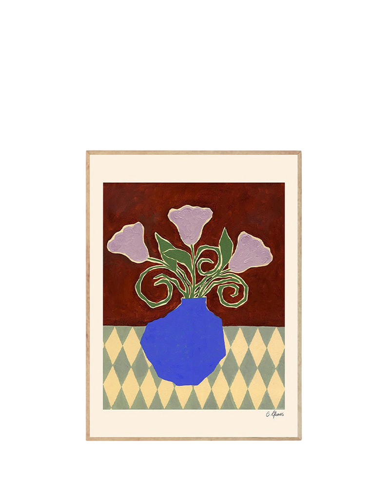 Purple Flowers Print 30Cm x 40Cm