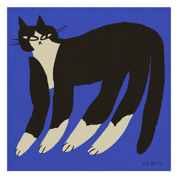 Cat in Blue Print 50cm x 50cm