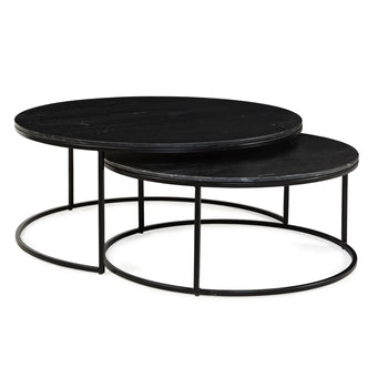 Distinct Nesting Coffee Table Set - Black Marble