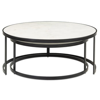 Distinct Nesting Coffee Table Set - White Marble