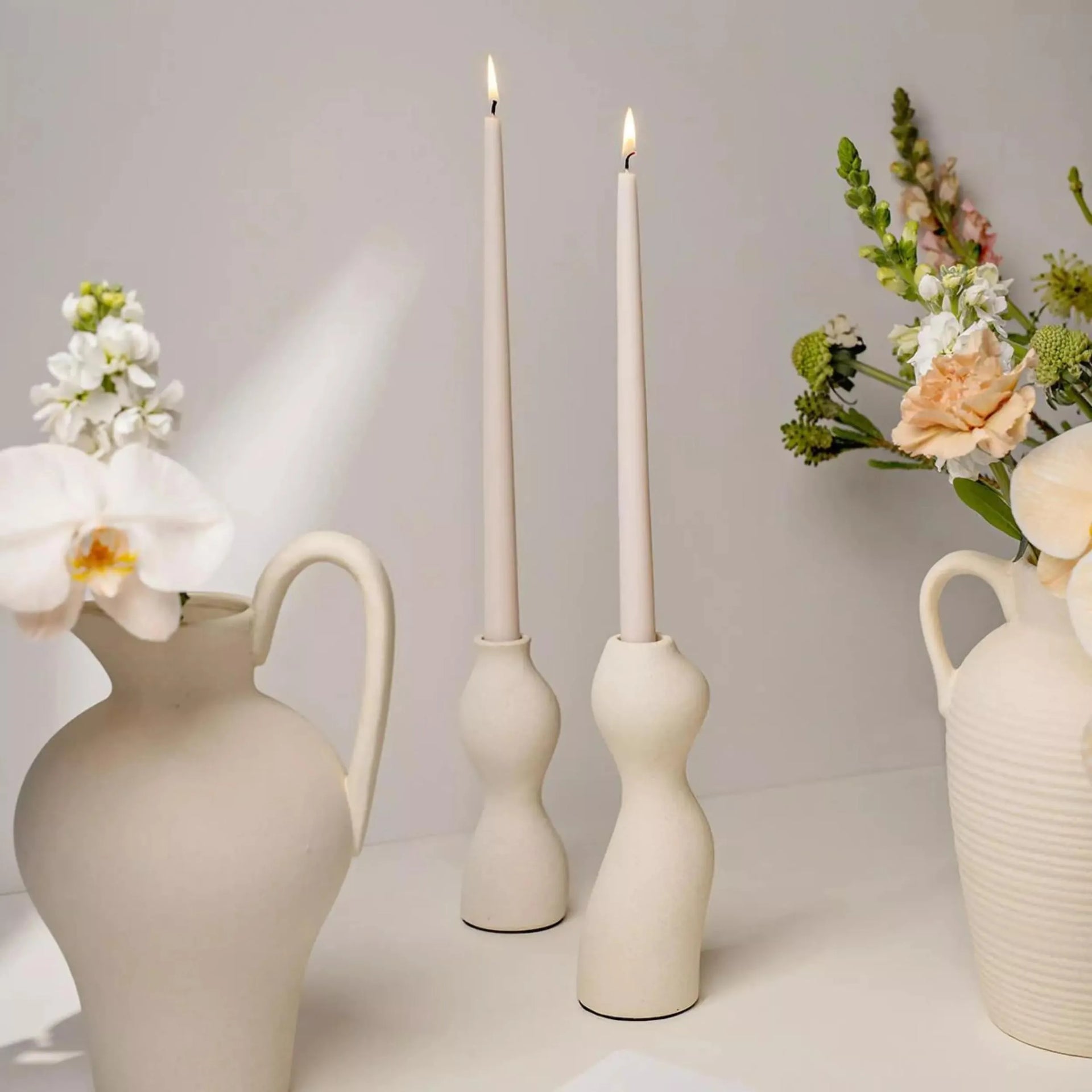 Aylar Candle Holder Set - Cream