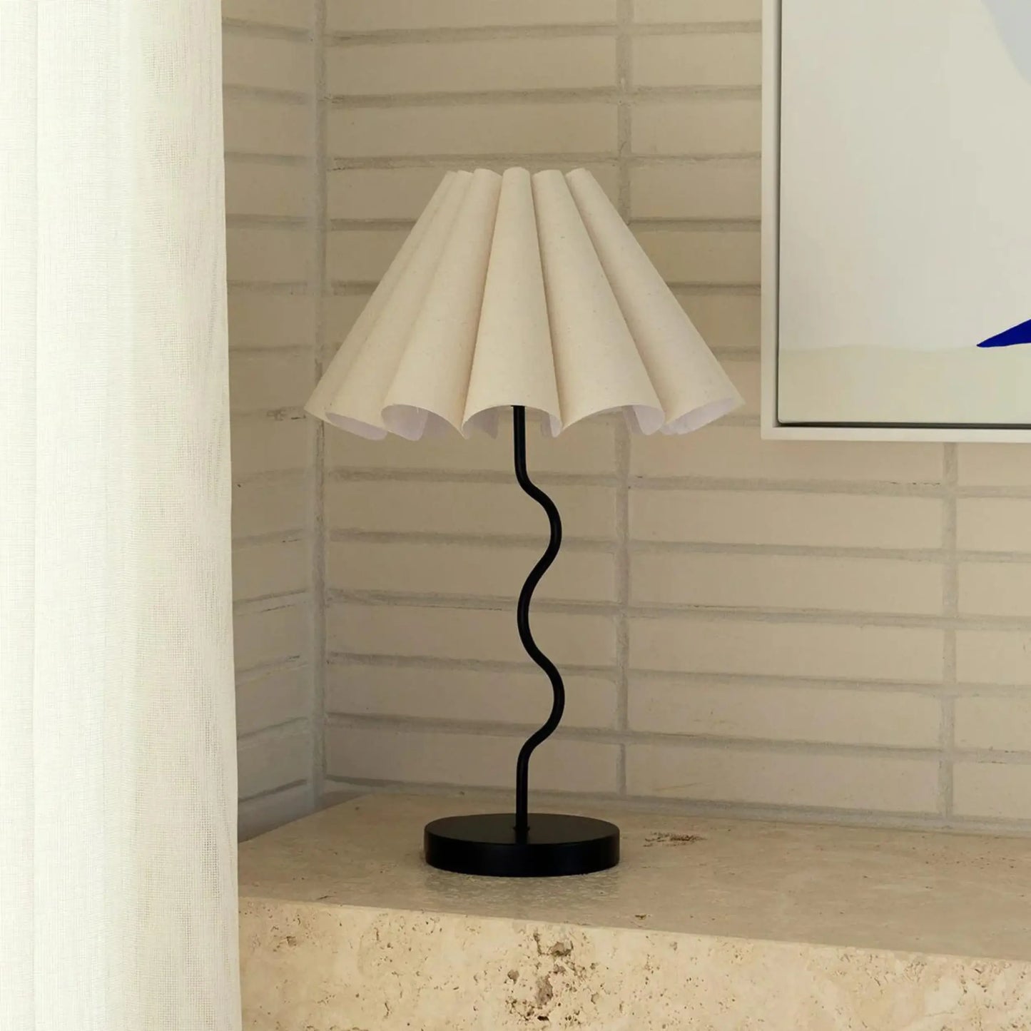 Cora Table Lamp - Black / Natural