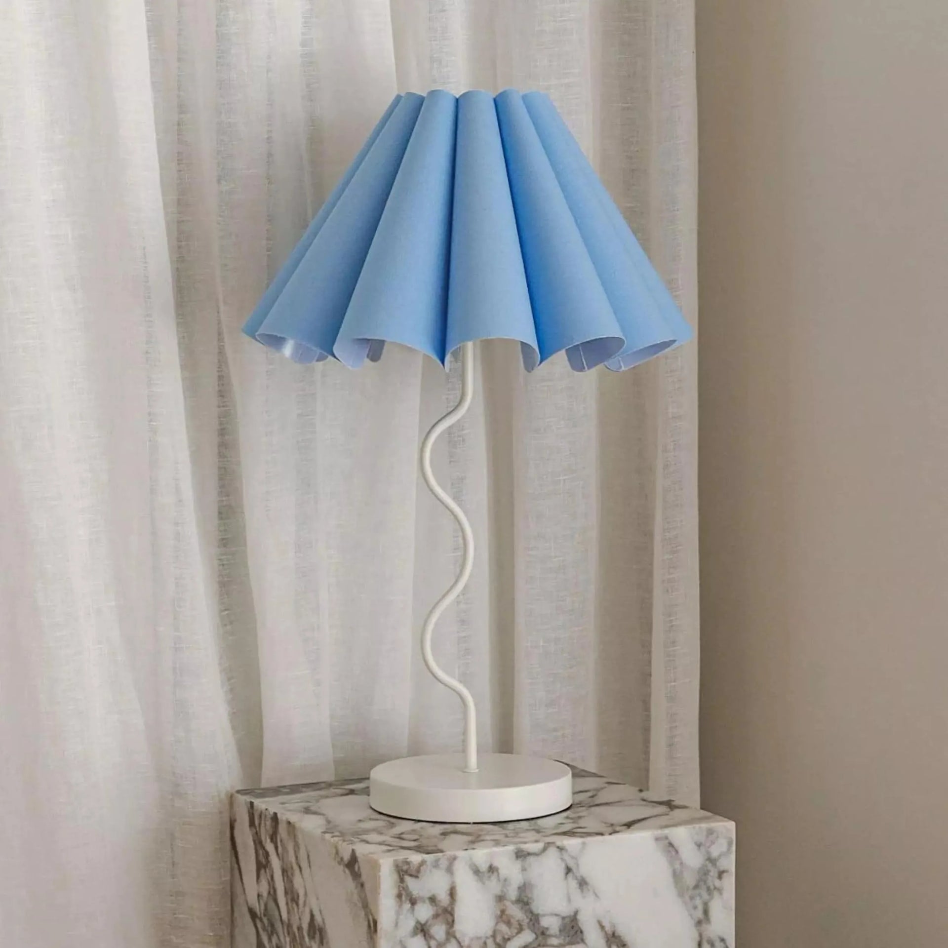 Cora Table Lamp - Tranquil Blue / White