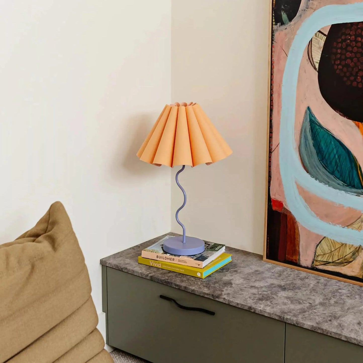 Cora Table Lamp - Tropical Peach / Purple