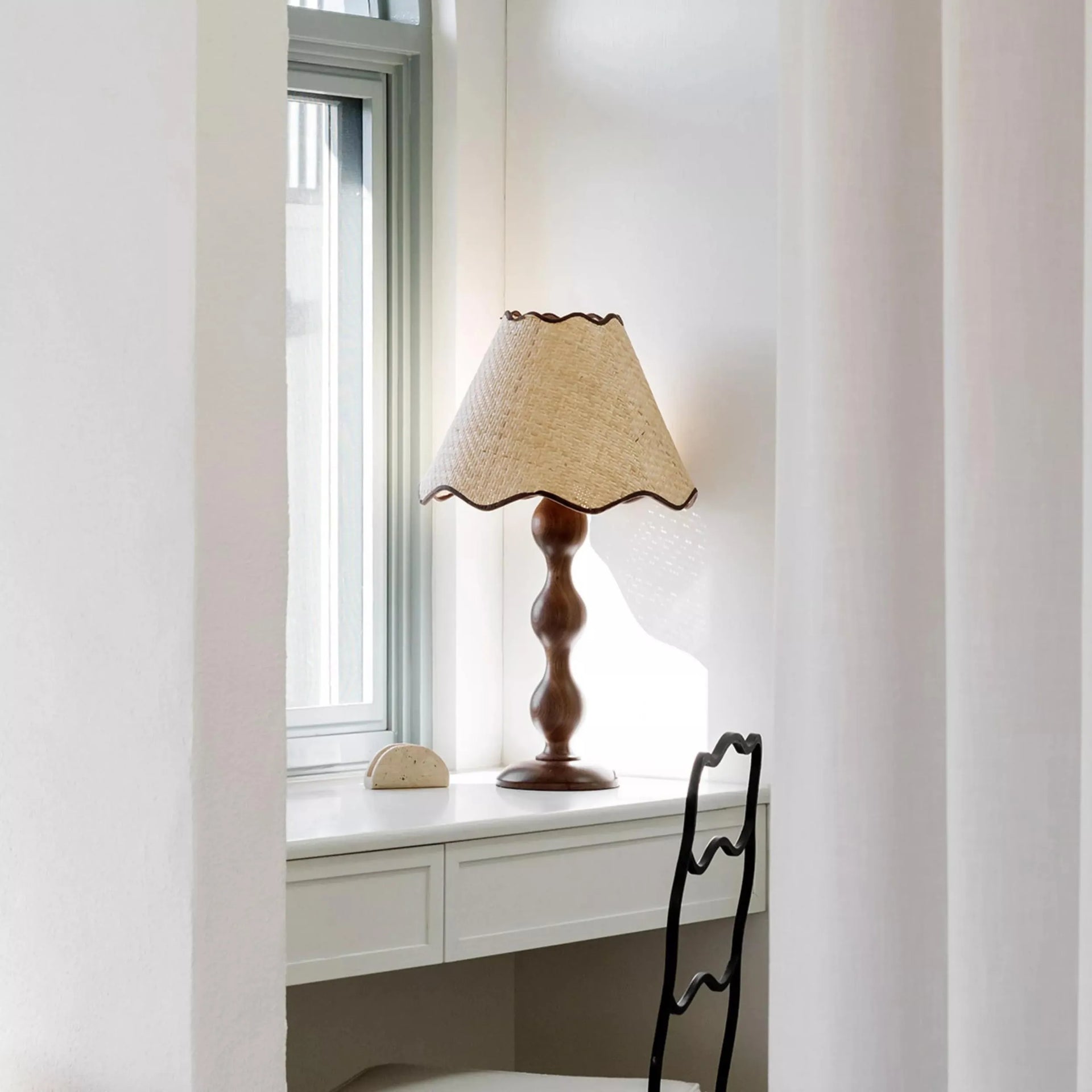 Evie Table Lamp - Walnut