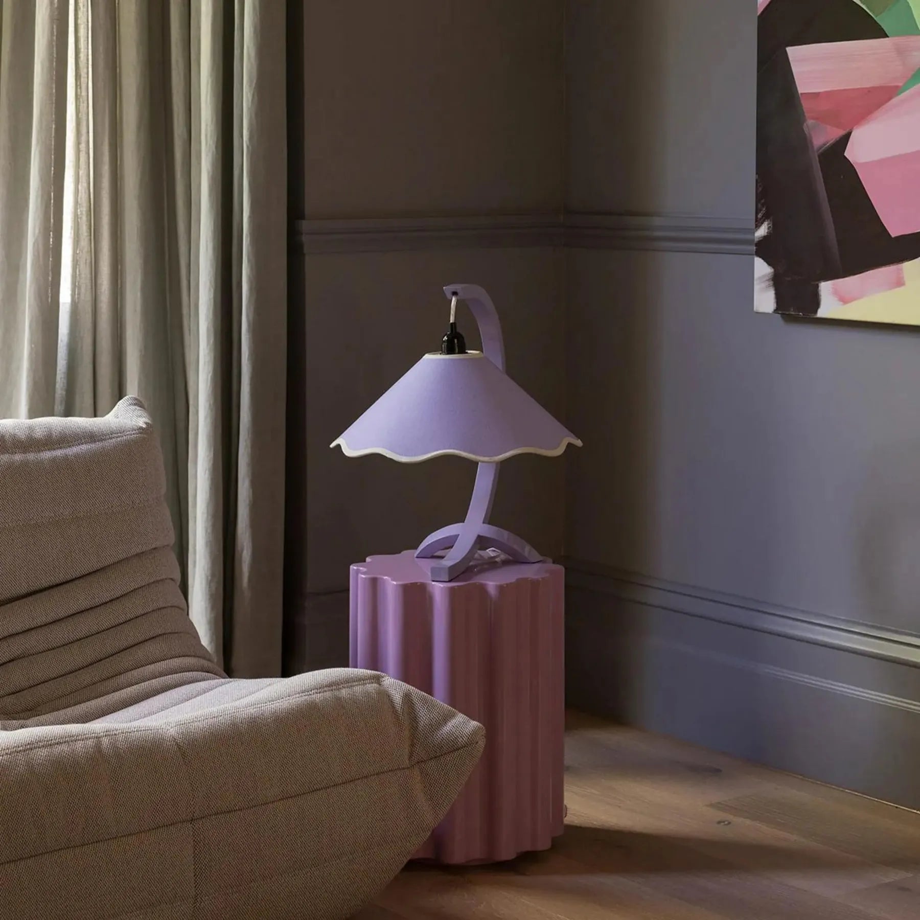 Kira Table Lamp - Lavender / Pale Yellow