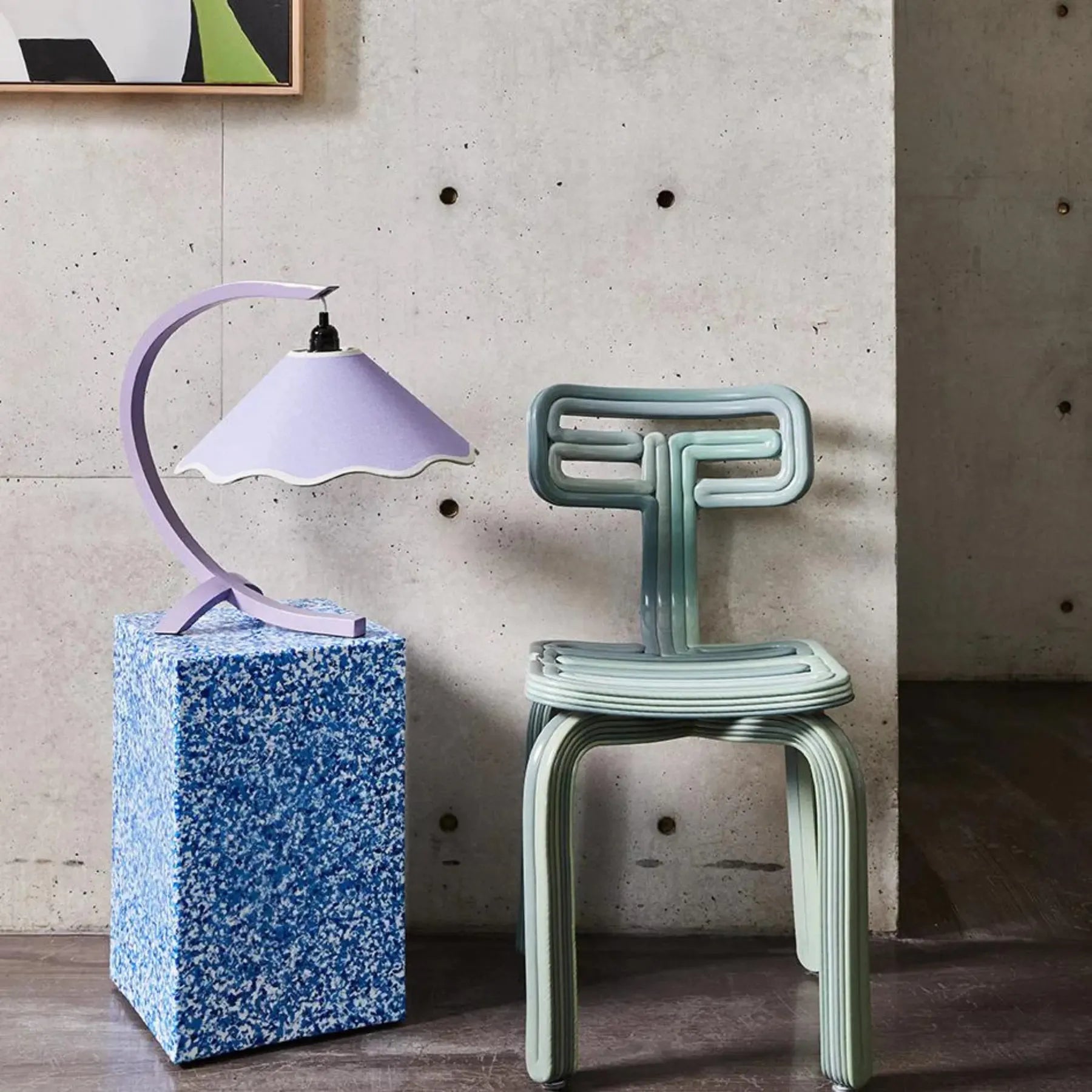 Kira Table Lamp - Lavender / Pale Yellow