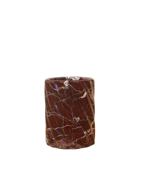Twist Stone Vase Small - Red Burgundy Marble
