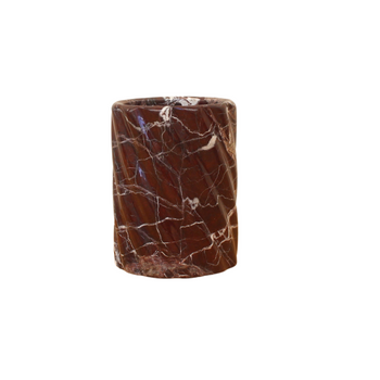 Twist Stone Vase Small - Red Burgundy Marble