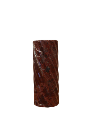 Twist Stone Vase Tall - Red Burgundy Marble