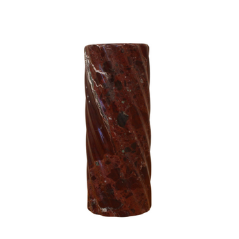 Twist Stone Vase Tall - Red Burgundy Marble