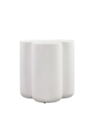 Trio Outdoor Side Table - White Concrete