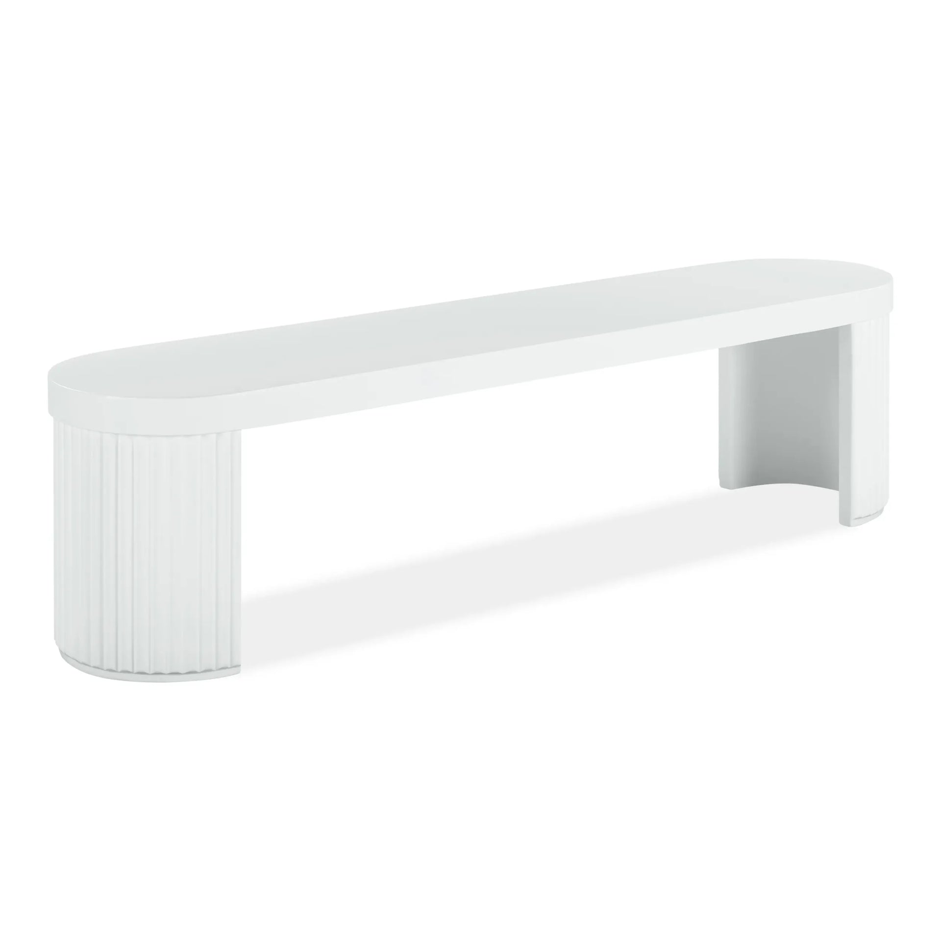 Furrow Outdoor Dining Bench 180cm - White Concrete