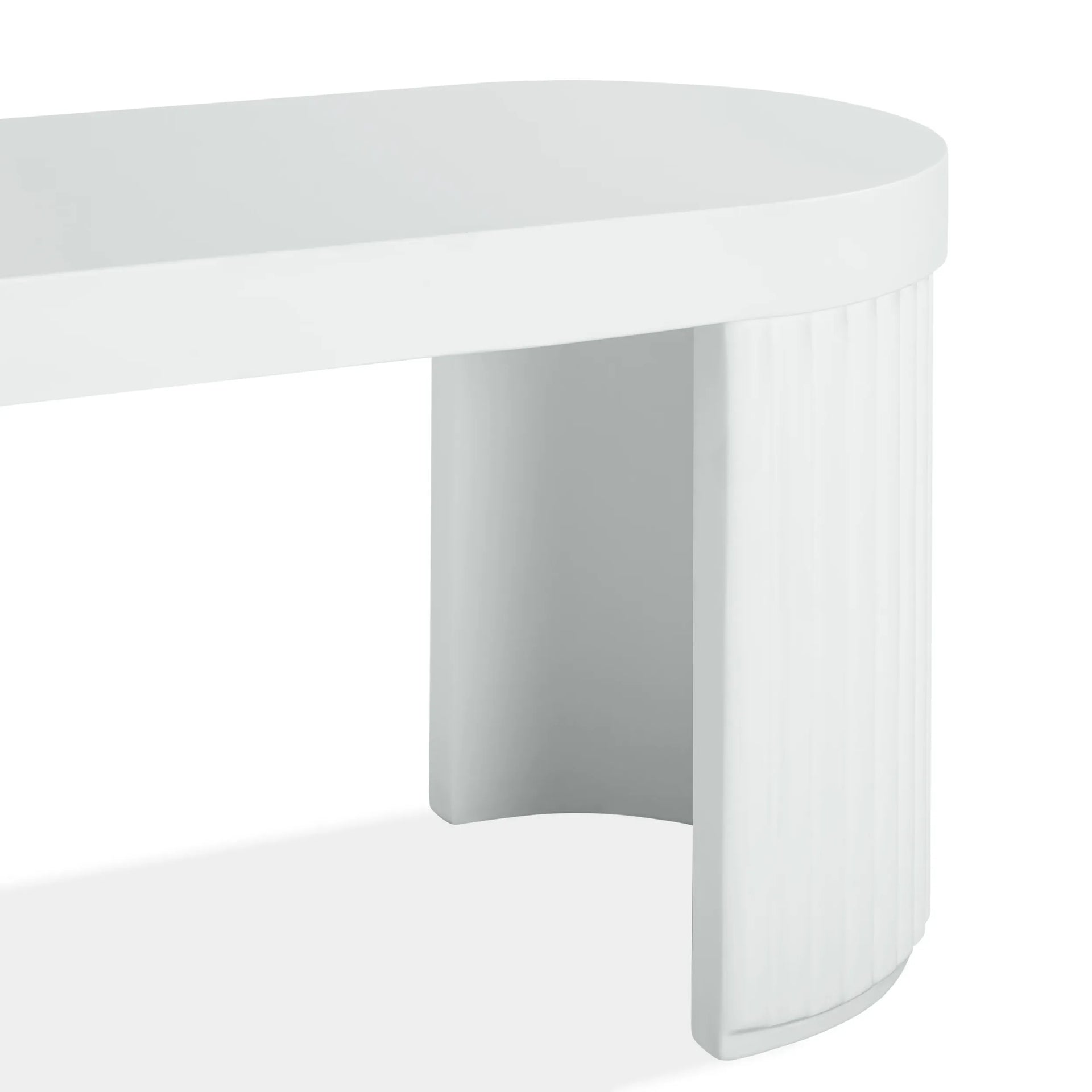 Furrow Outdoor Dining Bench 180cm - White Concrete