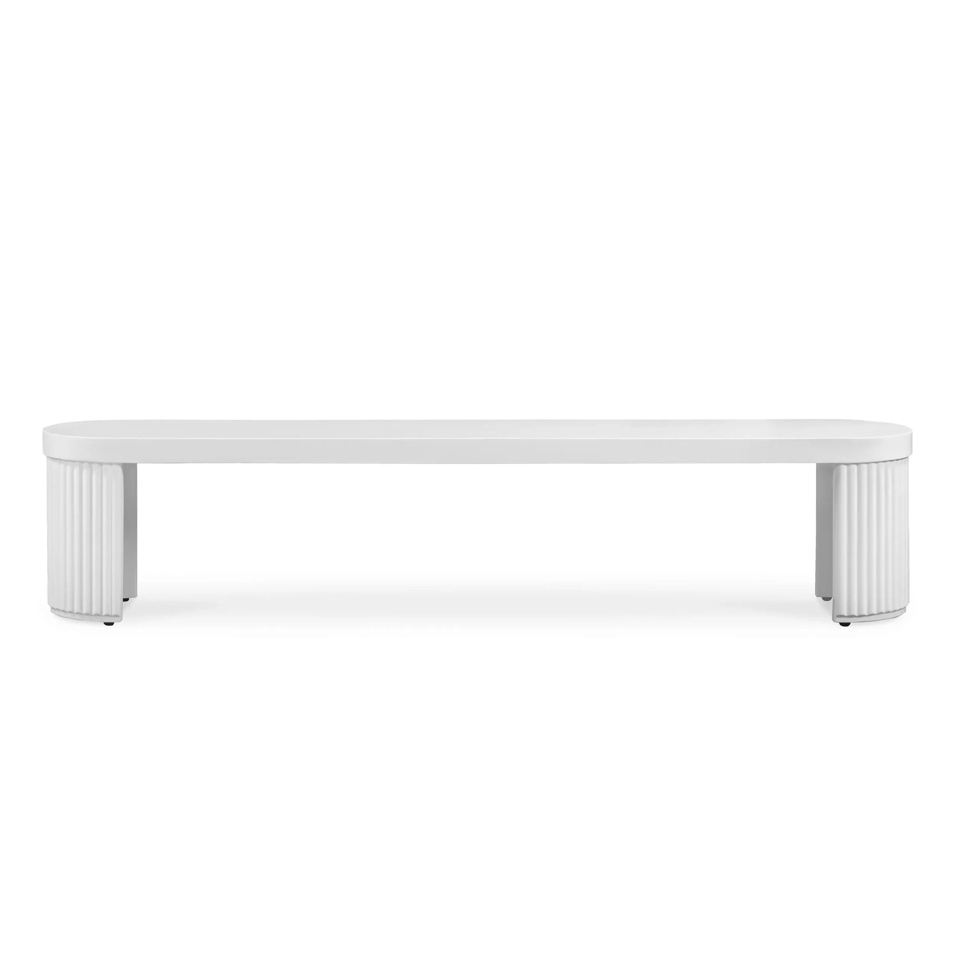 Furrow Outdoor Dining Bench 220cm - White Concrete