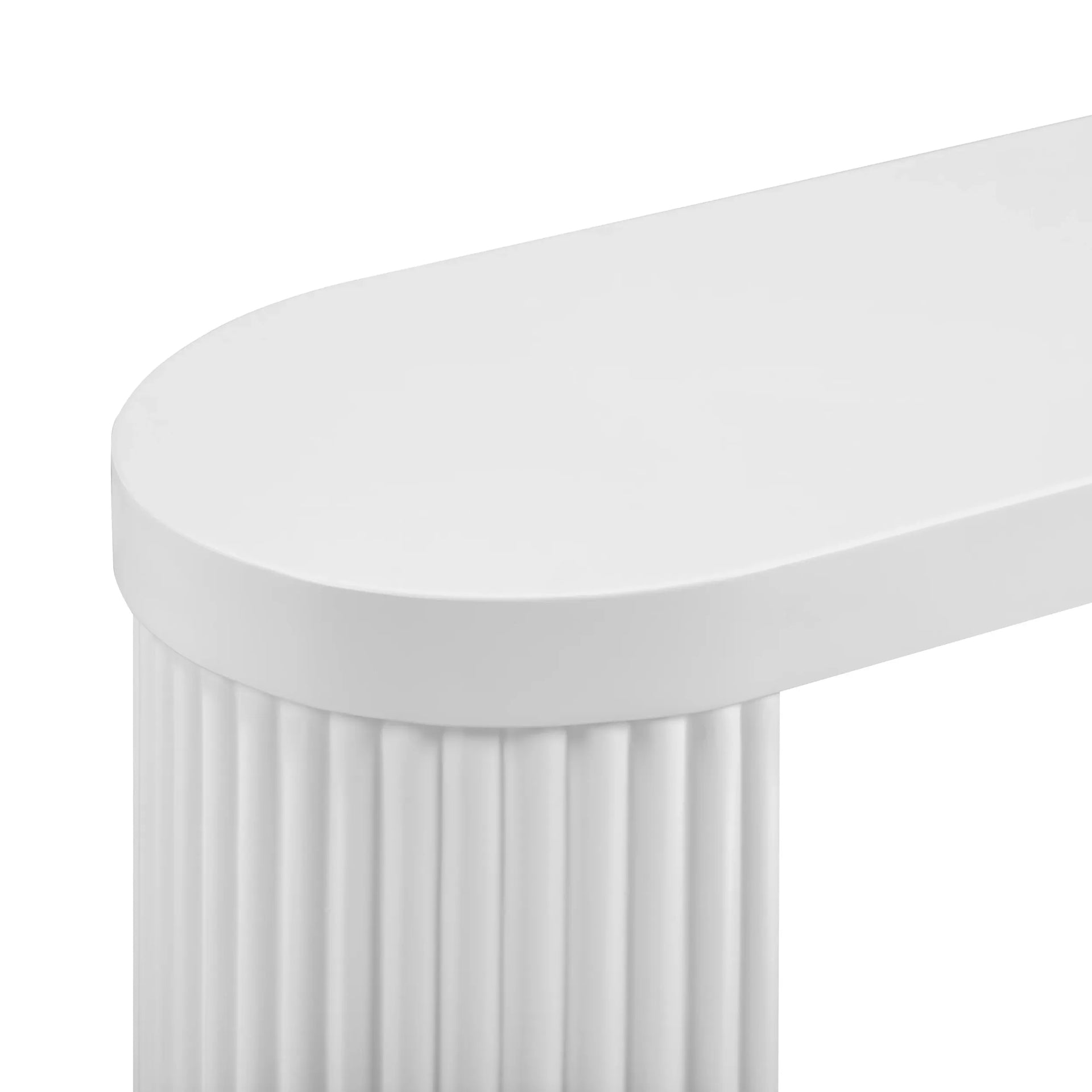 Furrow Outdoor Dining Bench 220cm - White Concrete