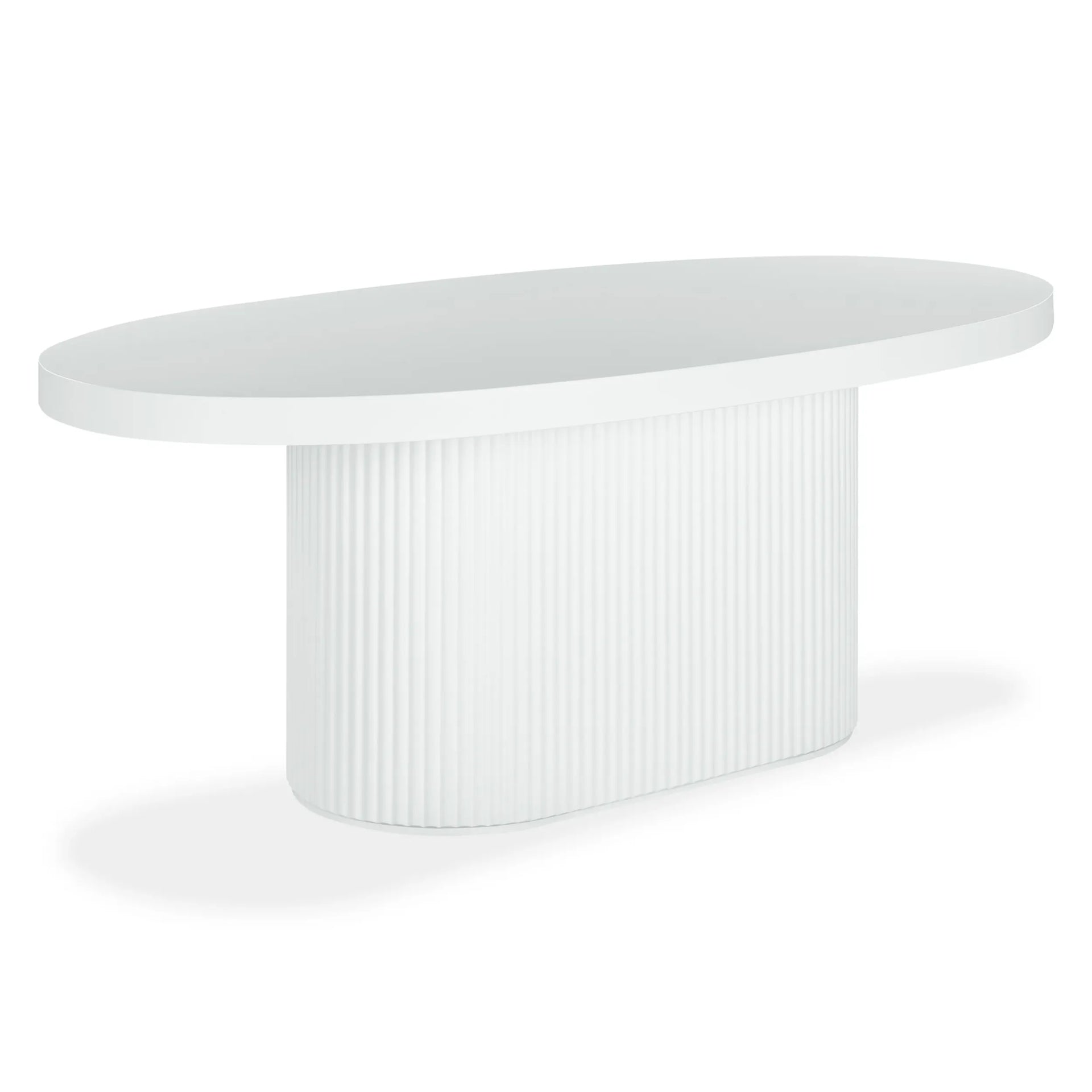 Furrow Outdoor Dining Table 200cm - White Concrete