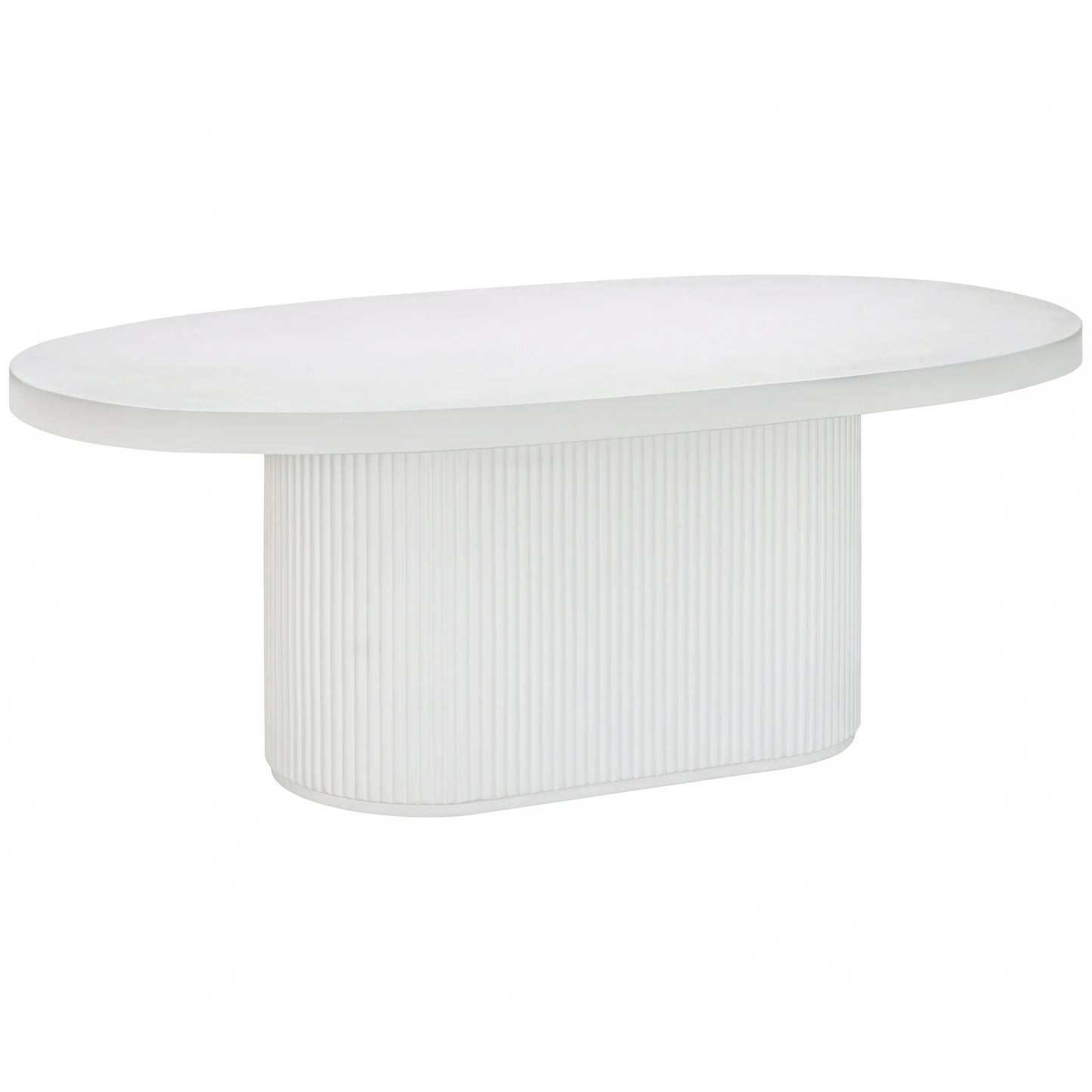 Furrow Outdoor Dining Table 200cm - White Concrete