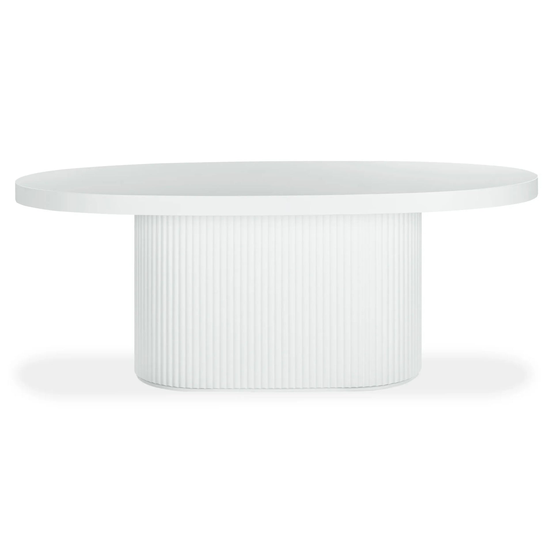 Furrow Outdoor Dining Table 200cm - White Concrete