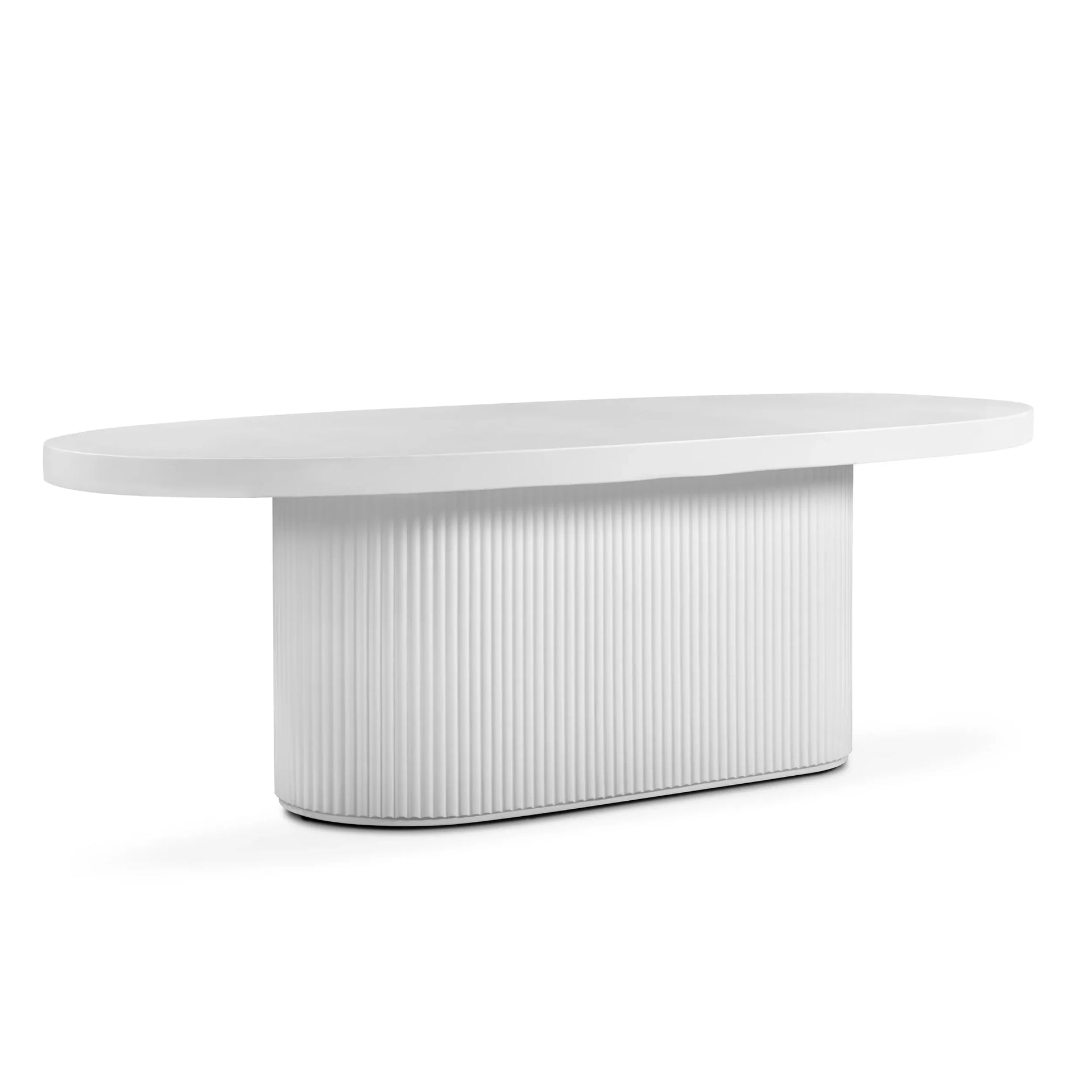 Furrow Outdoor Dining Table 240cm - White Concrete