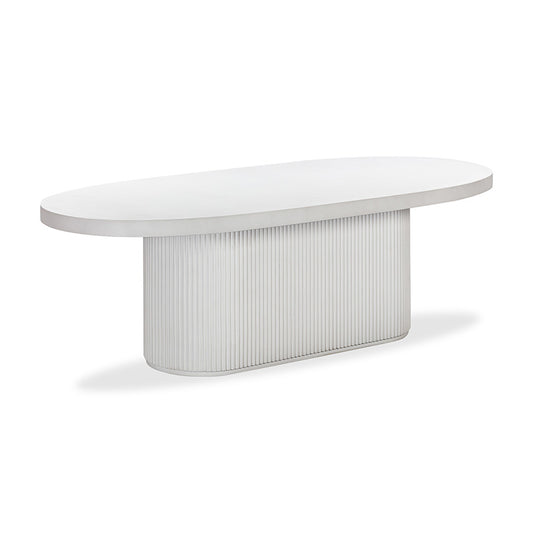 Furrow Outdoor Dining Table 240cm - White Concrete
