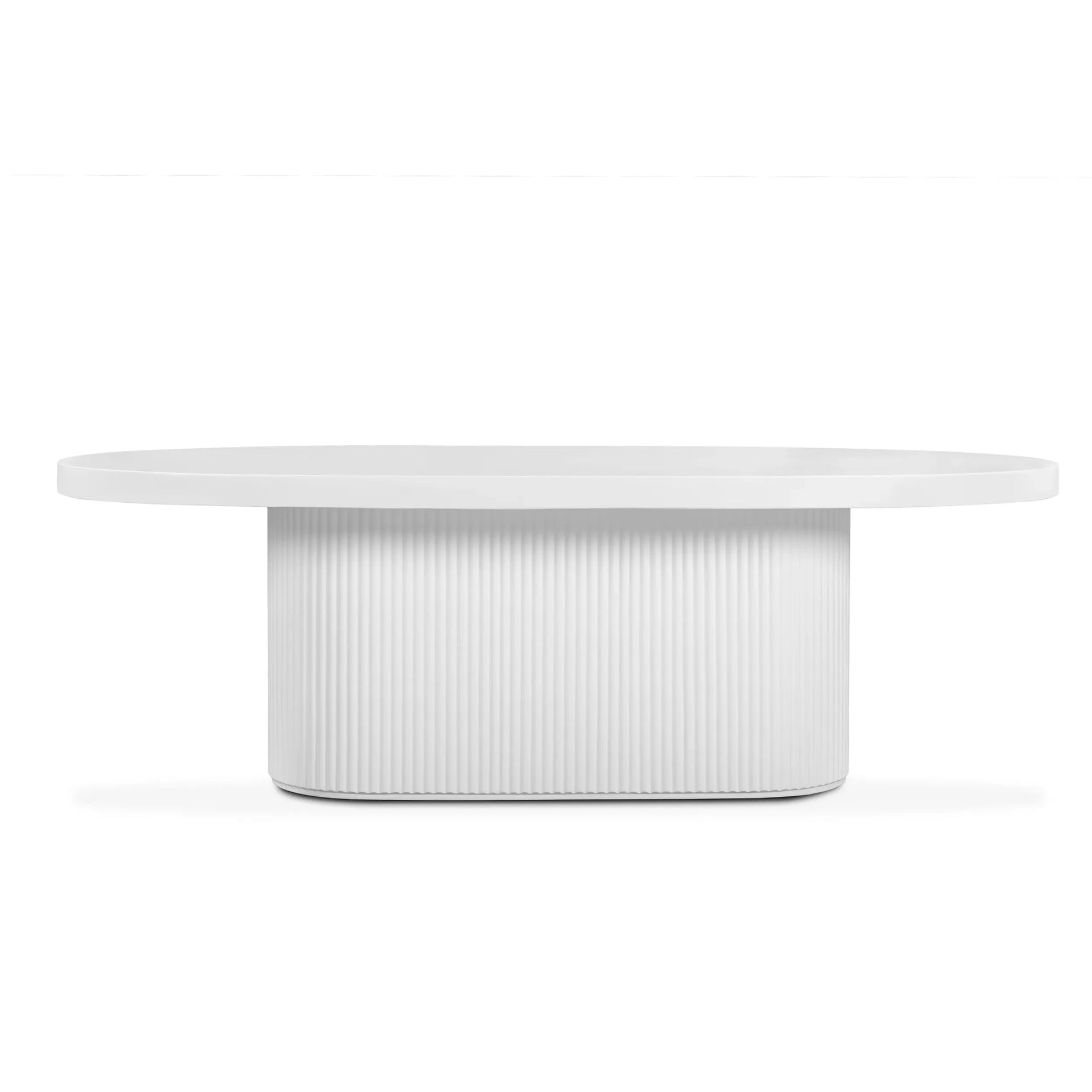 Furrow Outdoor Dining Table 240cm - White Concrete