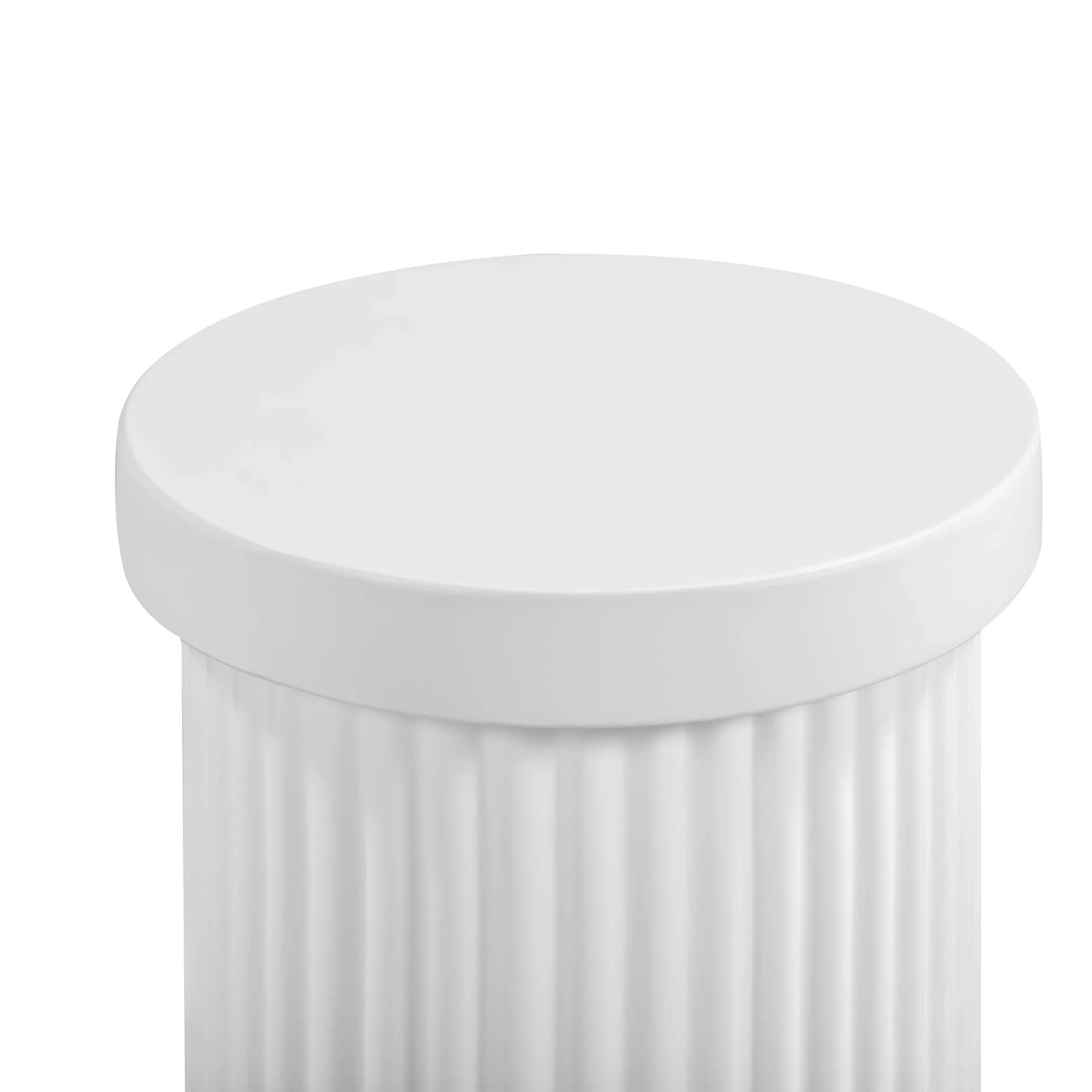 Furrow Outdoor Stool - White Concrete