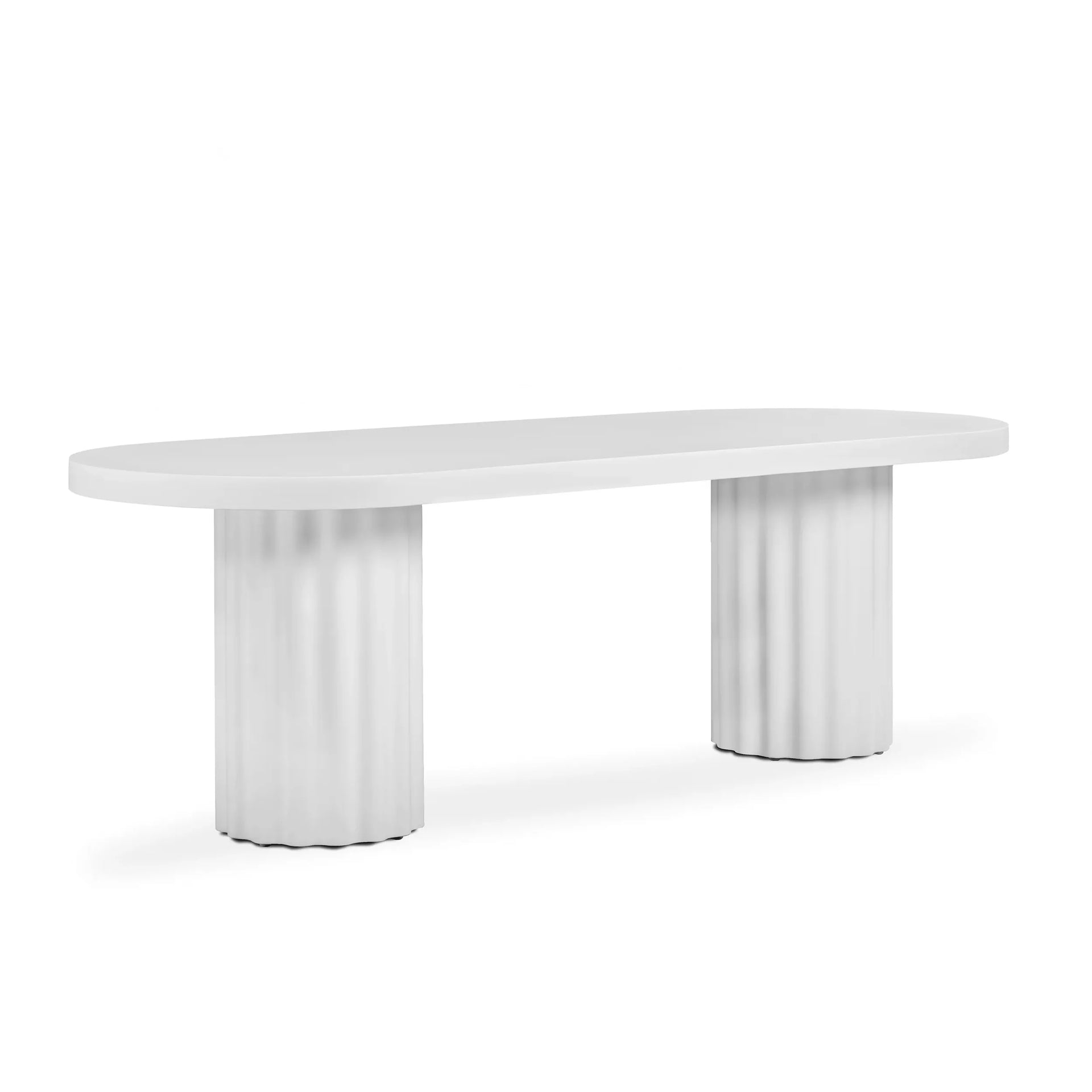 Flock Outdoor Dining Table 240Cm - White Concrete
