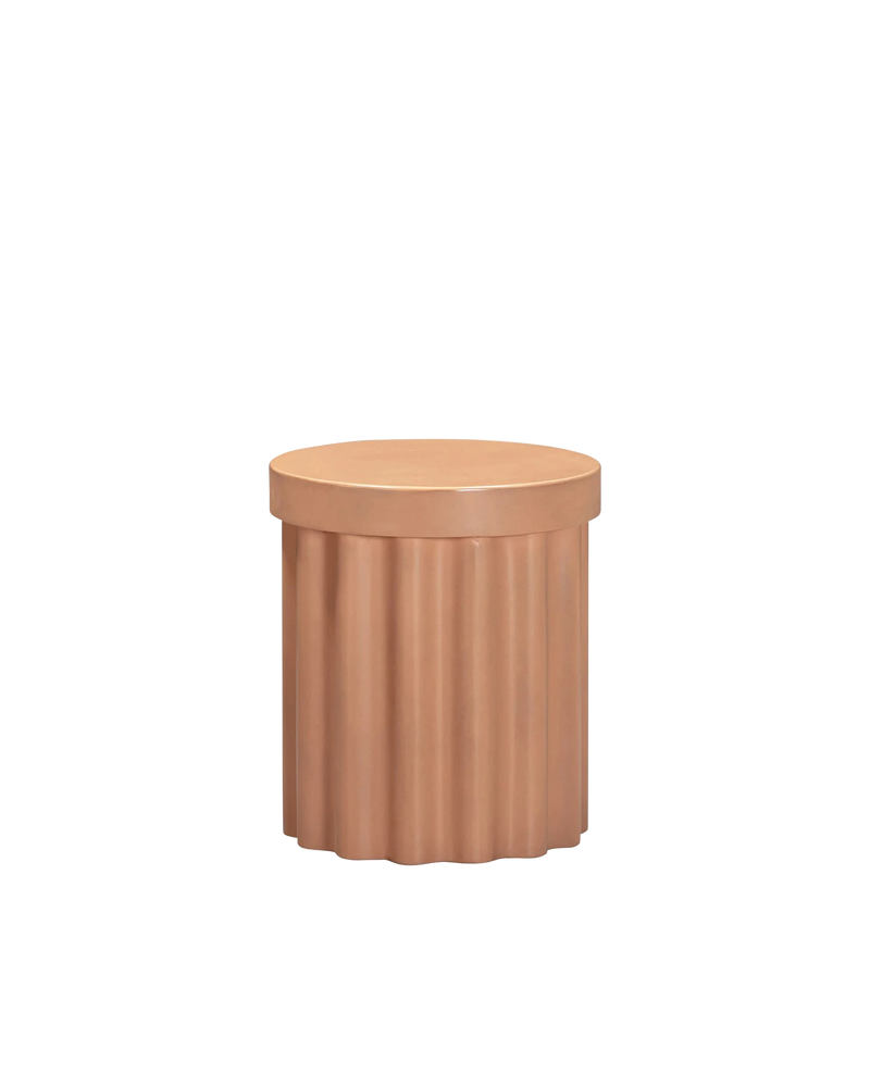 Flock Outdoor Side Table - Terracotta Concrete