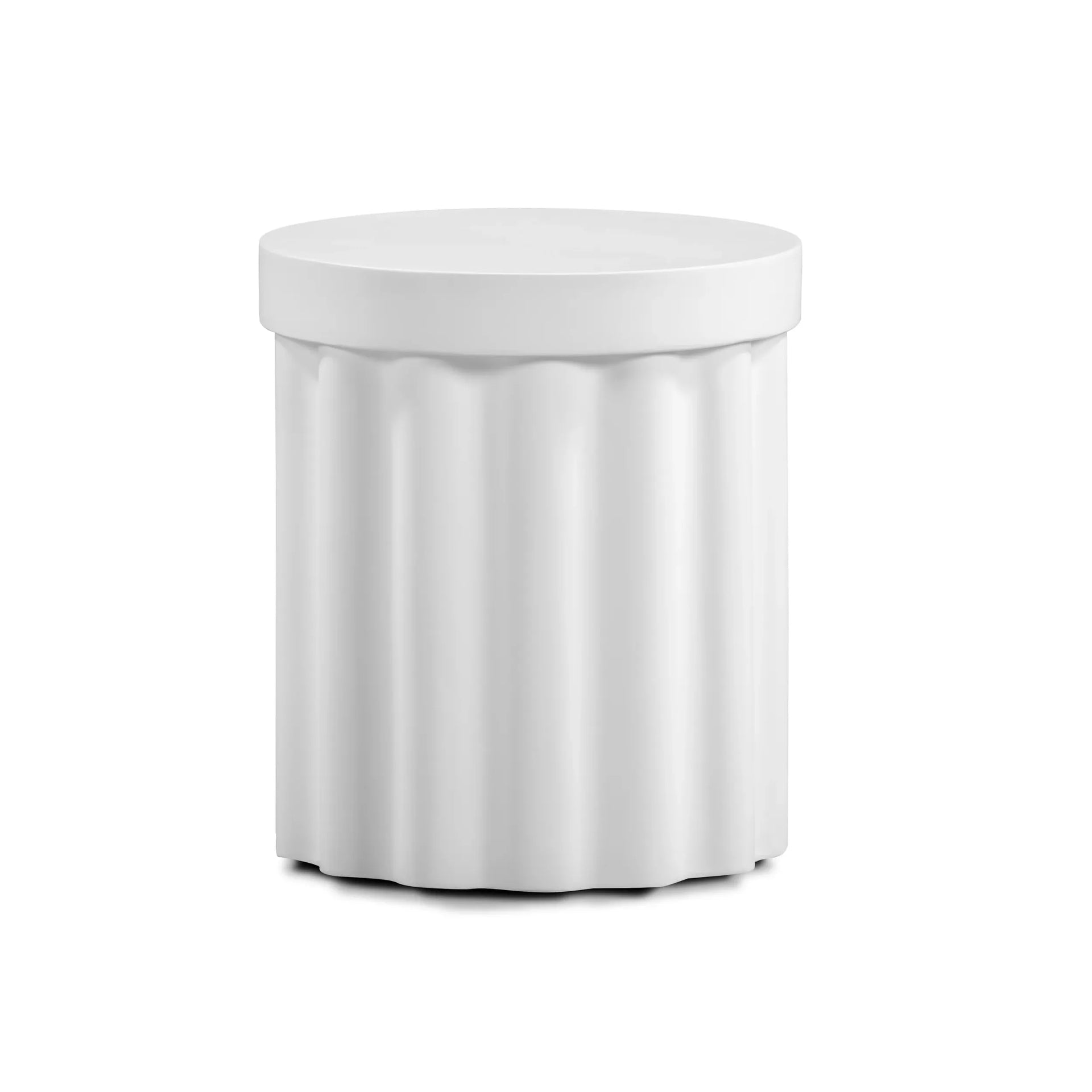 Flock Outdoor Side Table - White Concrete
