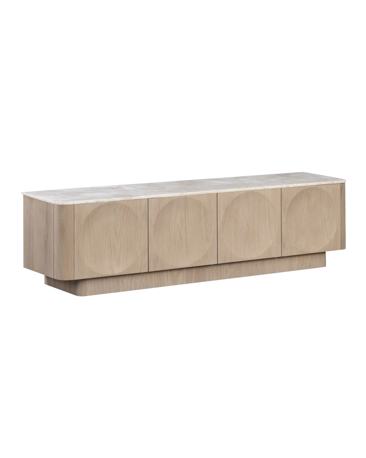 Orbit Entertainment Unit 180cm - Light Oak / Desert Rose Marble