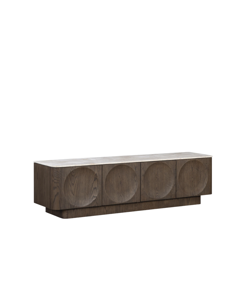 Orbit Entertainment Unit 180cm - Earthen Oak / Desert Rose Marble