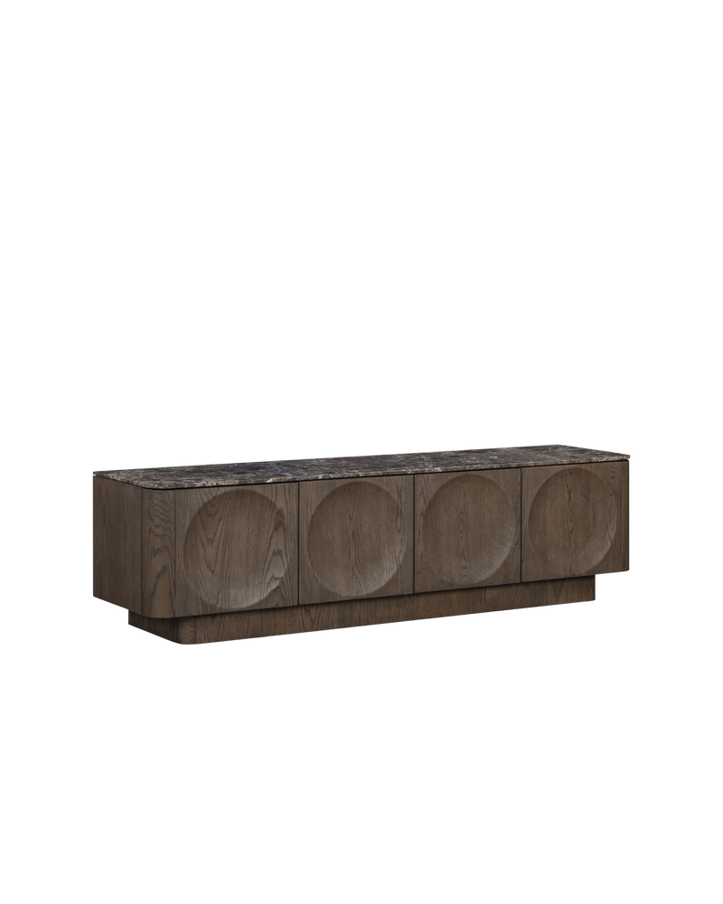 Orbit Entertainment Unit 180cm - Earthen Oak / Espresso Marble