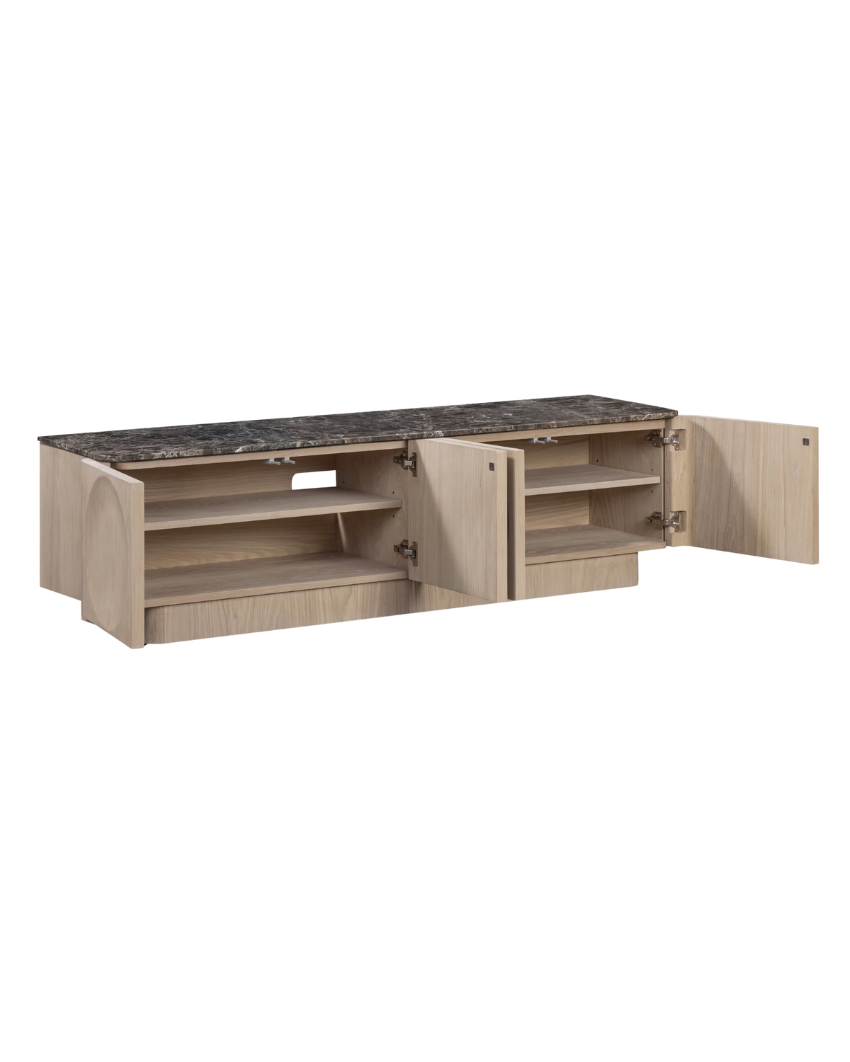 Orbit Entertainment Unit 180cm - Light Oak / Espresso Marble
