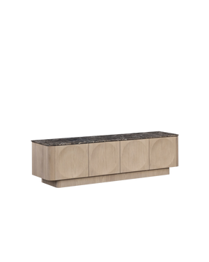 Orbit Entertainment Unit 180cm - Light Oak / Espresso Marble